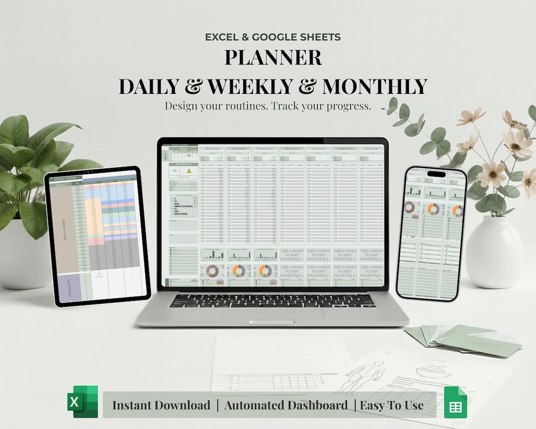 Digital Life Planner Spreadsheet Google Sheets & Notion Template ...