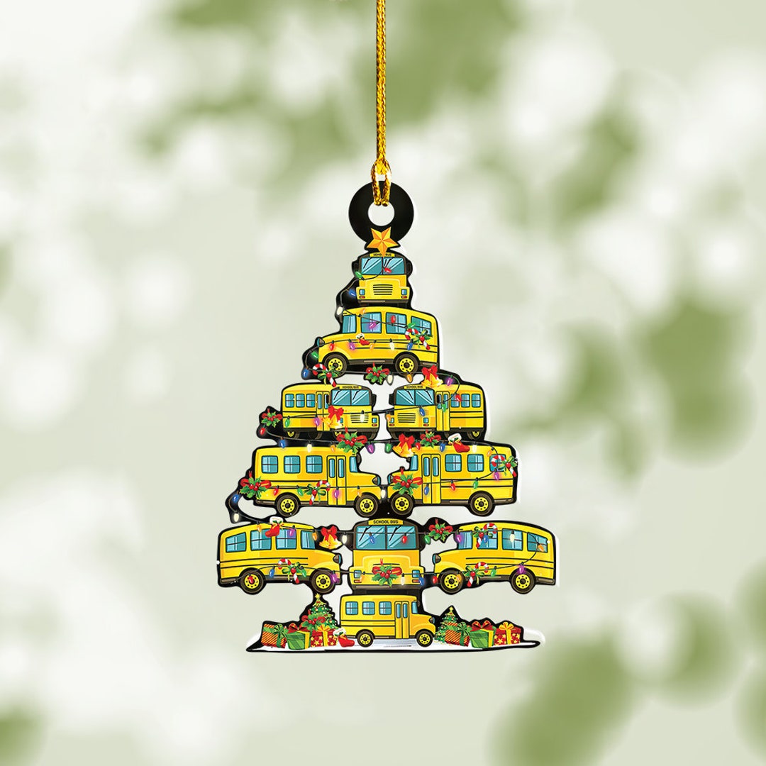 School Bus Christmas Tree Hanging Ornament School Bus Etsy