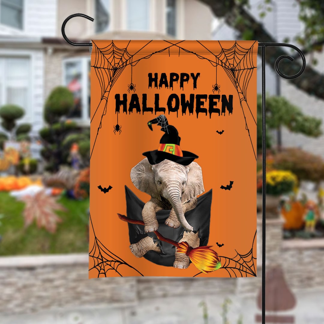 Elephant Halloween Flag Elephant Pocket Halloween Flag Evil Etsy
