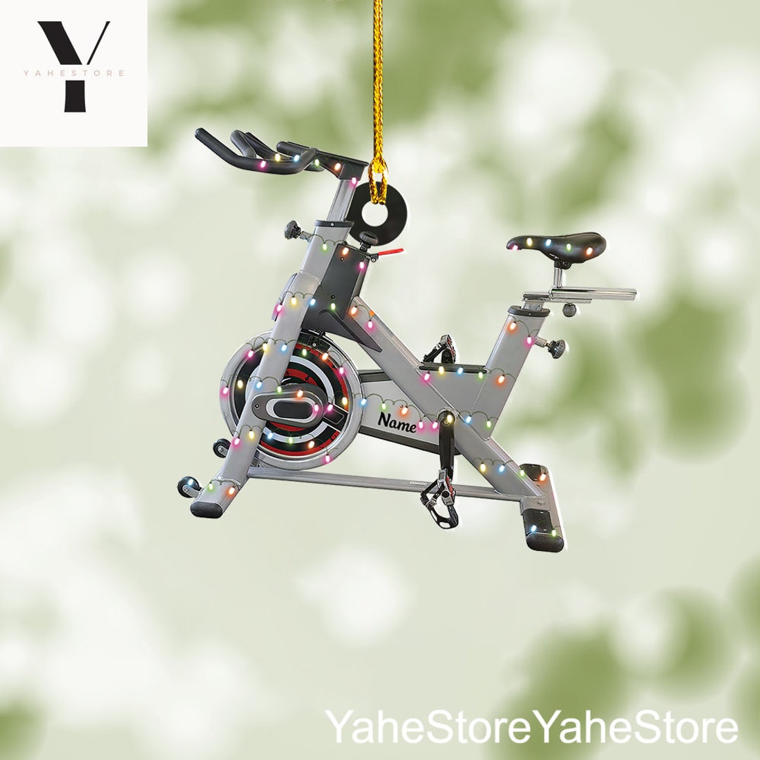 Fitness Bike Personalized Christmas Lights Ornament Gym Etsy