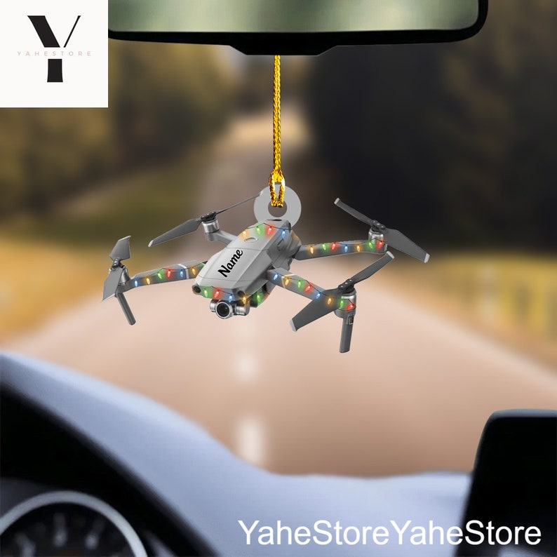 Personalized Drone Christmas Lights Ornament Drone Tree Etsy