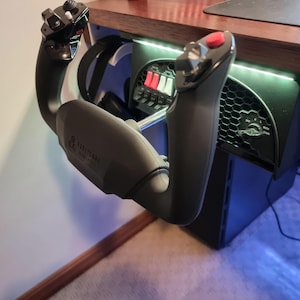 Yoke Honeycomb Alpha, acelerador Honeycomb Bravo y panel Logitech iluminado para montaje bajo escritorio (también conocido como "The Glider")