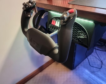 Supporto da scrivania con forcella Alpha Yoke e acceleratore Bravo a nido d'ape