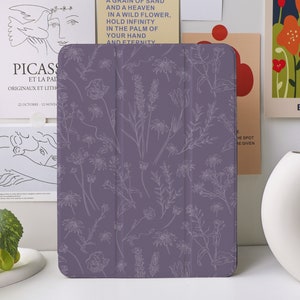 Purple Floral iPad Case for iPad Air 4/5 iPad 10 10.9" 2022 iPad Pro 12.9'' 2021 Pro 11" 2022 iPad Mini 6/5/4, iPad cover