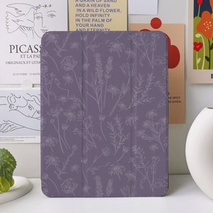 Purple Floral iPad Case for iPad Air 4/5 iPad 10 10.9&quot; 2022 iPad Pro 12.9&#39;&#39; 2021 Pro 11&quot; 2022 iPad Mini 6/5/4, iPad cover