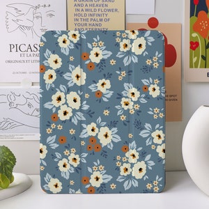 Watercolor White Flowers Custom iPad Case for iPad Air 4/5 iPad 10 10.9&quot; 2022 iPad Pro 12.9&#39;&#39; 2021 Pro 11&quot; 2022 iPad Mini 6/5/4, iPad cover