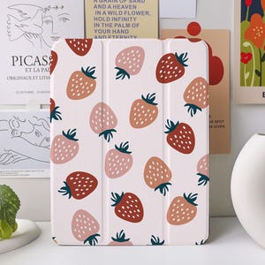 Étui iPad Sweet Strawberry pour iPad Air 4/5 iPad 10 10,9 » 2022 iPad Pro 12,9'' 2021 Pro 11 » 2022 iPad Mini 6/5/4, couverture iPad