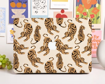 Vintage Tiger Personalized Hard Protective Case for Macbook Pro 13”, 2022 M2 Air Pro, Laptop Hard Case for 12/13/14/15/16 inch