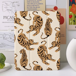 Vintage Tiger iPad Case for iPad Air 4/5 iPad 10 10.9" 2022 iPad Pro 12.9'' 2021 Pro 11" 2022 iPad Mini 6/5/4, iPad cover