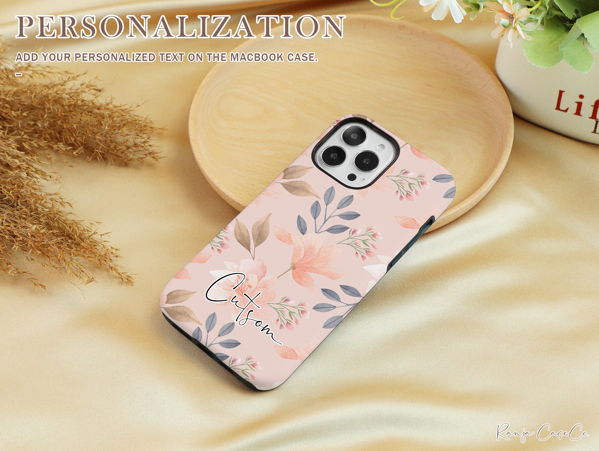 Pink Watercolor Flowers Personalized iPhone Case for iPhone 14 - Etsy