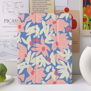 Pink watercolor flowers iPad Case for iPad Air 4/5 iPad 10 10.9&quot; 2022 iPad Pro 12.9&#39;&#39; 2021 Pro 11&quot; 2022 iPad Mini 6/5/4, iPad cover