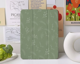 Dark Green Floral iPad Case for iPad Air 4/5 iPad 10 10.9&quot; 2022 iPad Pro 12.9&#39;&#39; 2021 Pro 11&quot; 2022 iPad Mini 6/5/4, iPad cover