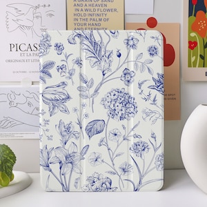 Blue Lilies iPad Case for iPad Air 4/5 iPad 10 10.9" 2022 iPad Pro 12.9'' 2021 Pro 11" 2022 iPad Mini 6/5/4, iPad cover