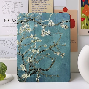 Étui iPad de peinture de fleur d’abricot pour iPad Air 4/5 iPad 10 10,9 » 2022 iPad Pro 12,9'' 2021 Pro 11 » 2022 iPad Mini 6/5/4, couverture iPad