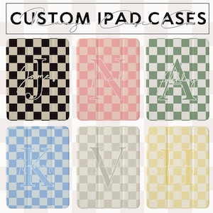 Étui iPad personnalisé à carreaux personnalisé pour iPad Air 4/5 iPad 10 10,9" 2022 iPad Pro 12,9'' 2021 Pro 11" iPad Mini 6/5/4, couverture iPad