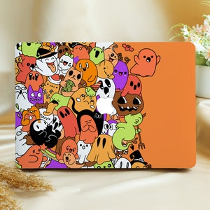 Orange Ghost Party Personalized Hard Protective Case for Macbook Pro 13”, 2022 M2 Air Pro, Laptop Hard Case for 12/13/14/15/16 inch