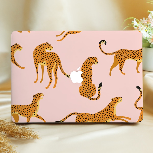 Pale Pink Leopard Personalized Hard Protective Case for Macbook Pro 13”, 2022 M2 Air Pro, Laptop Hard Case for 12/13/14/15/16 inch