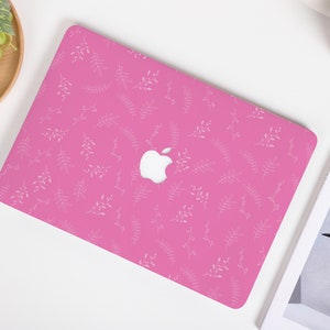 Roze poederachtige bloem gepersonaliseerde harde beschermhoes voor Macbook Pro 13&quot;, 2022 M2 Air Pro, laptop harde hoes voor 12/13/14/15/16 inch