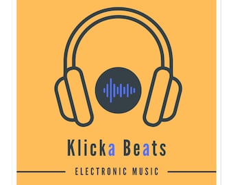 Klicka Beats - sticker orange with logo - gift for music lovers