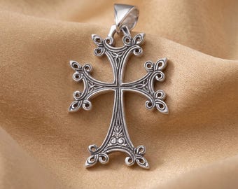 Sterling Silver 925 Ornate Celtic Cross Pendant Religious Faith Charm Jewellery