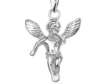 Guardian Angel Pendant 925 Sterling Silver Spiritual Necklace