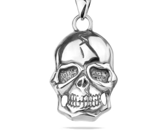 Skull Pendant Sterling Silver 925 Biker Necklace