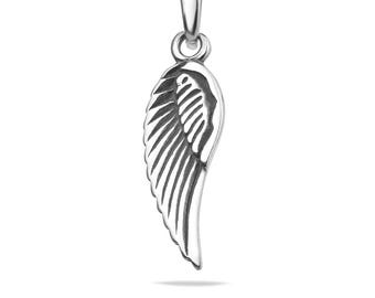 Sterling Silber 925 Engel Flügel Anhänger Spiritueller Schutz Halskette Charme Unisex Schmuck Geschenk