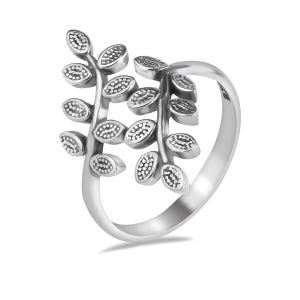 Sterling Silver 925 Leaf Ring Nature Inspired Open Adjustable Band Delicate Botanical Ring Minimalist Statement Jewellery Gift