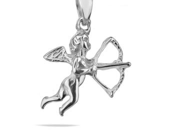 Sterling Silver 925 Cupid Pendant Charm Angelic Love Symbol Jewellery
