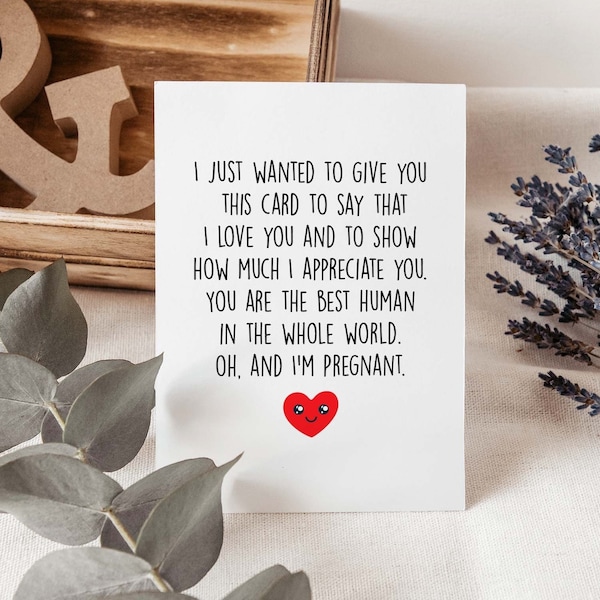 Pregnancy Announcement To Aunt Heartfelt Message Card, Going To Be An Aunt Folded Card, Oh And I Am Pregnant Gift For Auntie