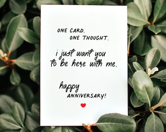 First Anniversary Long Distance Relationship Card, Miss You Folding Card, I Want You To Be Here Anniversary, Military Deployment Card