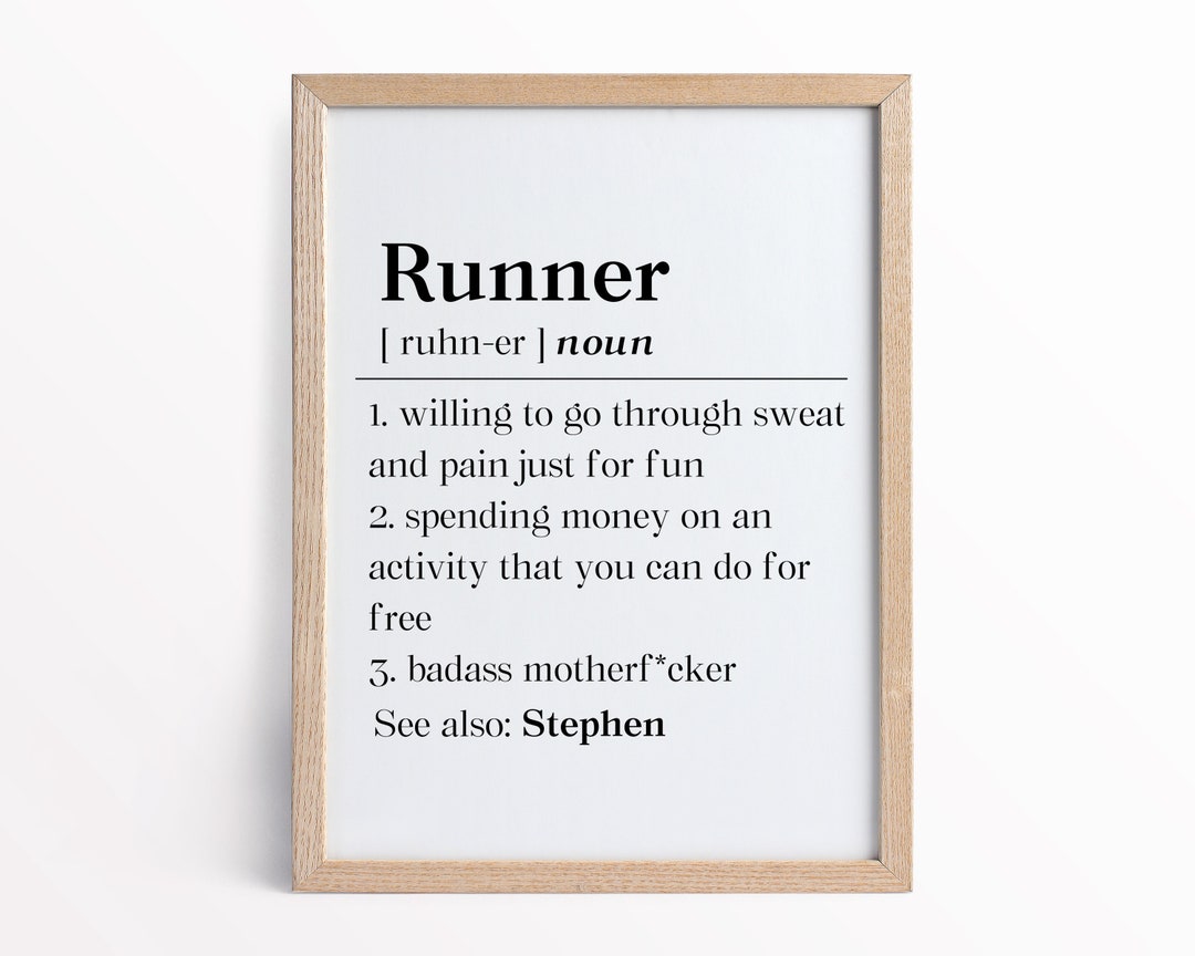 Personalized Runner Definition Poster Custom Running Art Etsy