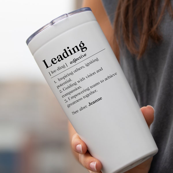 Personalized Leader Birthday Tumbler, Custom Leadership Gift, Manager Thank You Travel Mug, Team Leader Appreciation Outdoor Cup