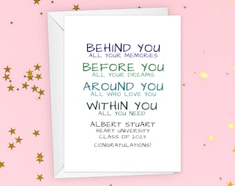 Customizable College Acceptance Gift, Freshman Card, Daughter College Admission Card, Personalized Going to College for Granddaughter Card