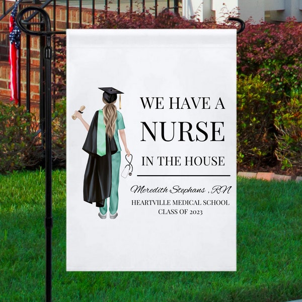 Personalized Nurse Graduate Garden Flag, Nursing School Graduation Yard Gifts, Nurse Graduation For Her Outdoor Decor, Sister Nurse Gift