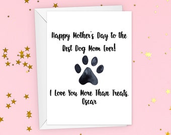 Personalized Happy Mother's Day Dog Mom Card, From Dog Card, Dog Mom Mother's Day Gift,  Mothers Day Card From Dog, Funny Dog Mom Gift