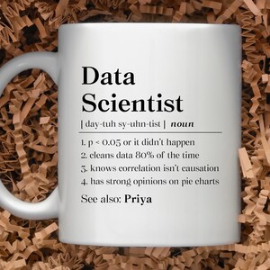 Custom Data Scientist Mug, Personalized Data Analyst Gift Mug, Funny Data Nerd Definition Coffee Mug, Machine Learning & Statistics Gift