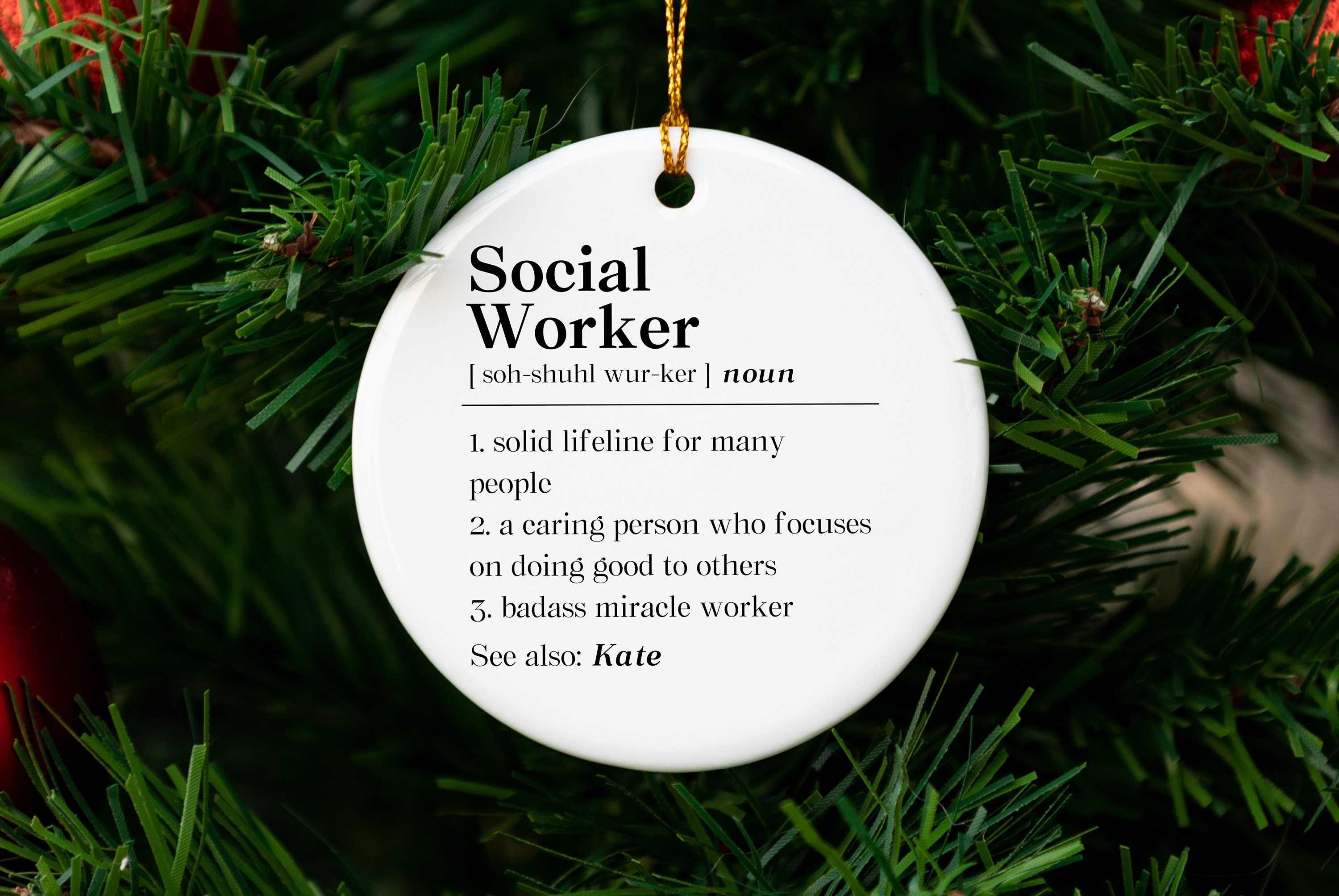 Social Worker Ornament, Case Worker, Medical, Wood Decor, Car Charm,  Appreciation Gift, Personalized Gift, Compassionate, Hero, Front Line 