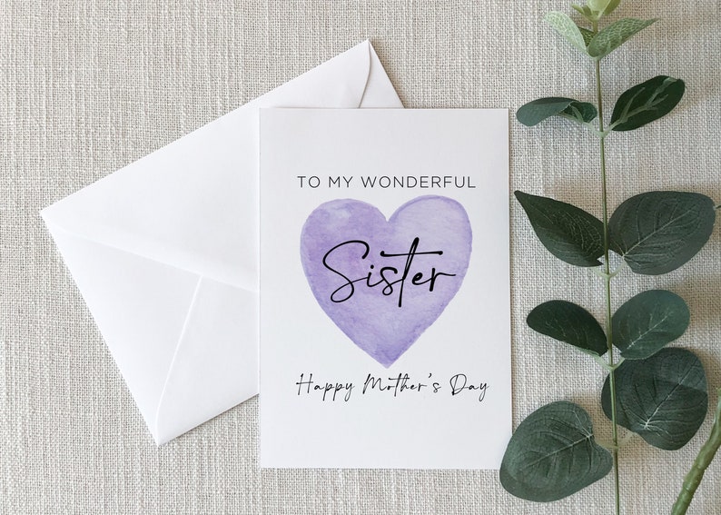 Sister Happy Mother's Day Card Sister Mothers Day Gift - Etsy