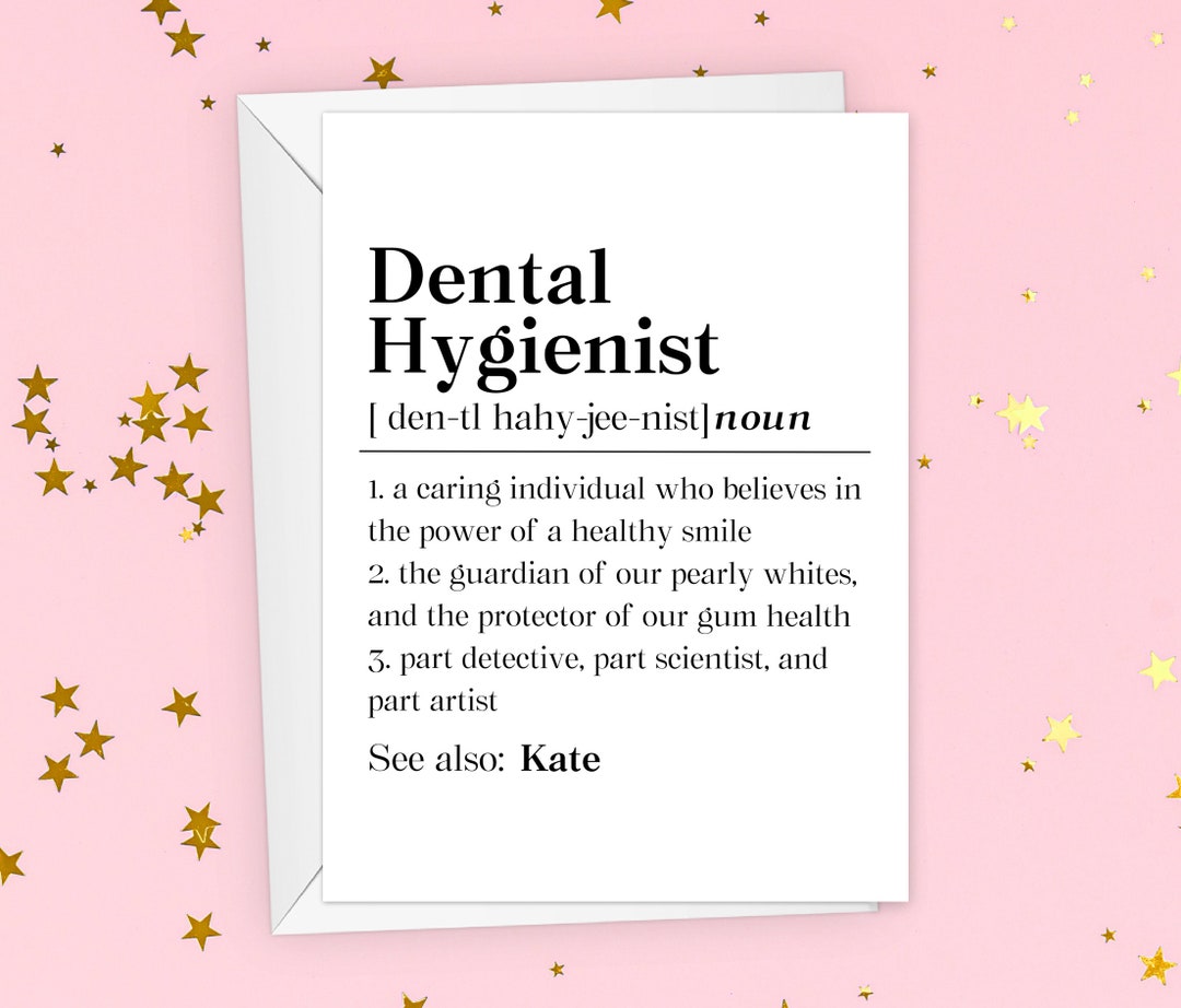 Dental Hygienist Definition Card Personalized Dental Etsy