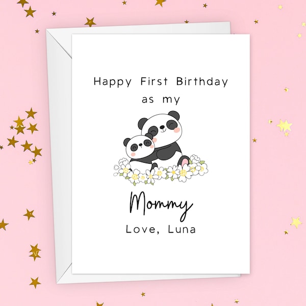 First Birthday As Mommy Card, 1st Birthday as a Mom Card, New Mom Birthday Gift, Mom From Baby Greeting Card, 1st Birthday Mommy Card