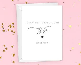 Personalized To My Wife Card, Wedding Day Card, Card For Bride, To My Wifey Card, Card From Groom, Soon To Be Married Card, Wedding Gift