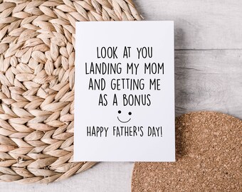 Stepdad Fathers Day Card, Funny Step Dad Happy Father’s Day Gift, Look at You Stepfather Gift From Bonus Son, Bonus Dad Card