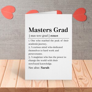 Personalized Masters Graduation Card, Custom Masters Graduate Gift, New Masters Greeting Card ...
