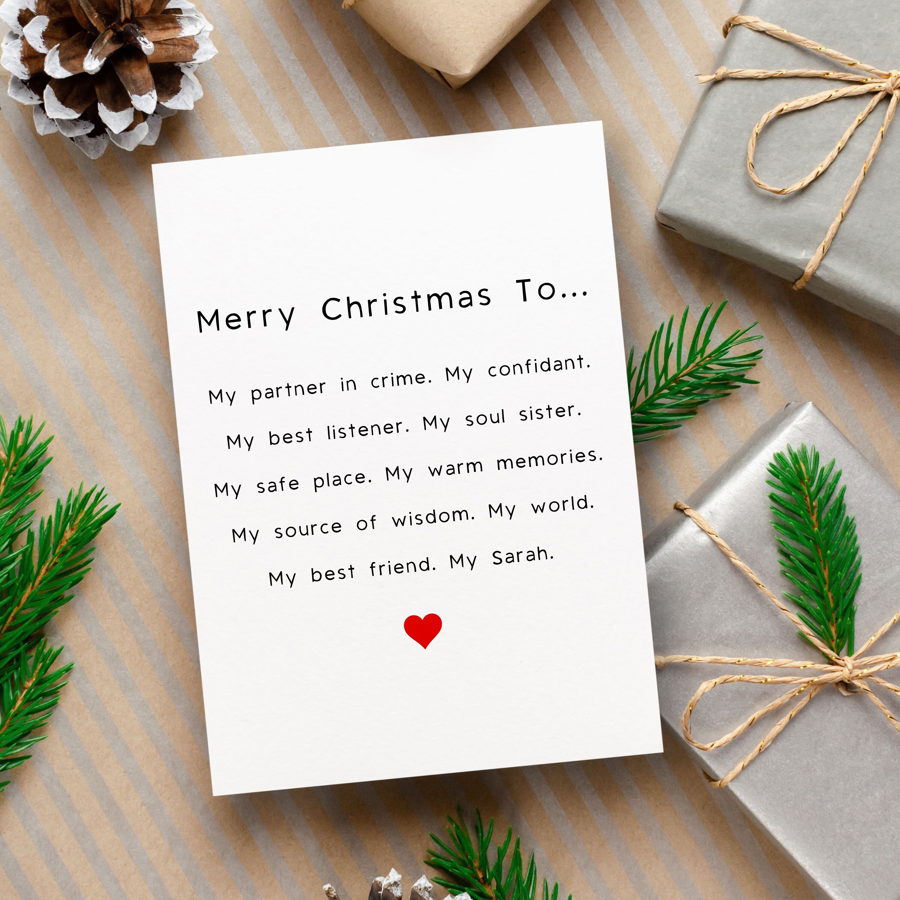 Christmas Card For Best Friend, Heartfelt Friend Christmas Card Poem Christmas Card For Bestie Bff Soulmate Friend Xmas Holiday Gifts Merry Christmas To A Special Best Friend Card