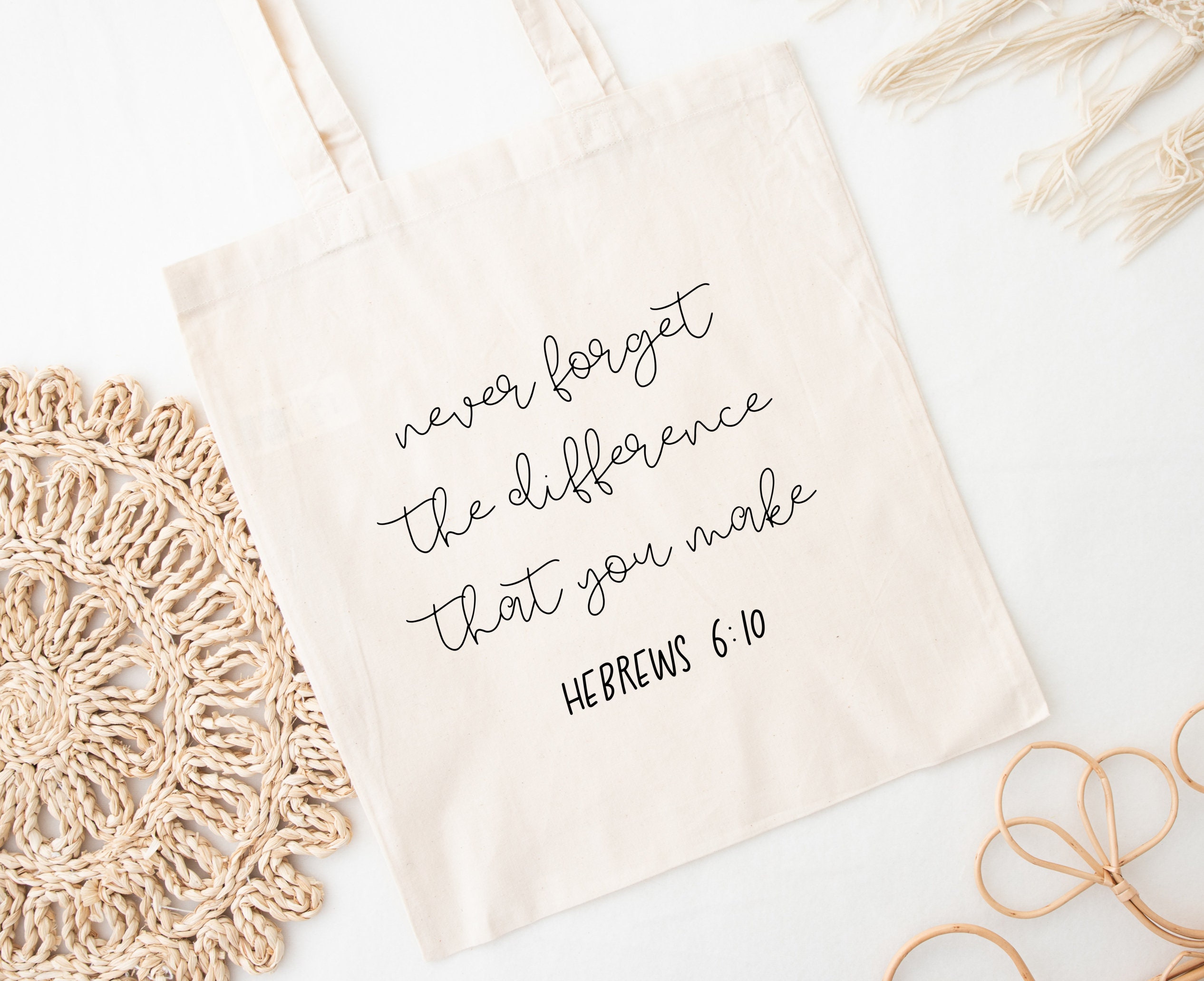 Hebrews Verse Tote Bag Hebrews Verse Tote Bag