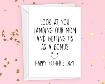 Stepdad Fathers Day Card, Funny Step Dad Happy Father’s Day Gift, Look at You Stepfather Gift From Bonus Son, Bonus Dad Card
