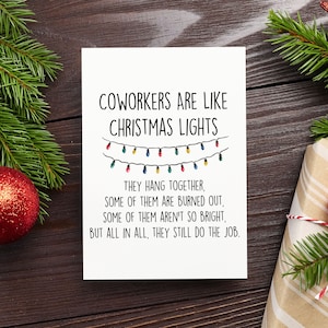 Coworkers Are Like Christmas Lights Christmas Card Funny Joke - Etsy