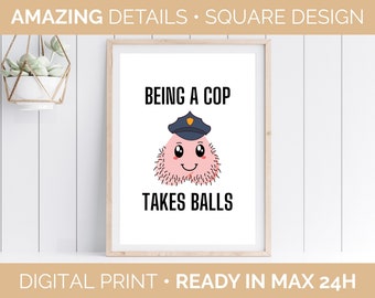 Lustige Cops Balls Png: Strafverfolgungs-Digitales Design (Digitaler Download)