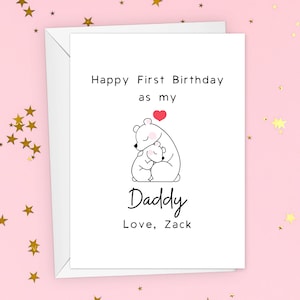 Happy First Birthday As My Daddy Card, Personalized 1st Birthday As Dad Gift, Birthday Card New Dad, New Dad Birthday Card, Bday From Baby